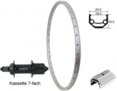 BW 28''HR 19-622 CUT19 silber m..36L. Shim.TX500 8-11f. SSP schwarz Sp.Ni.si