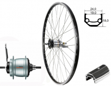 BW 28''HR 19-622 CUT19 schwarz m..32L. Nexus 8 Rcktritt silber Sp.Ni.sz