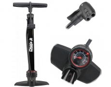 BDCP Standpumpe 11 Bar Duokopf Stahlkrper mit Manometer schwarz