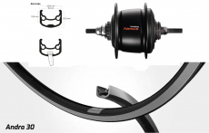 BW 28''HR 19-622 Andra30 sz V-Br.o.�.36L Nexus 8 FL Rollerbrake schwarz Ni.Sp.si.