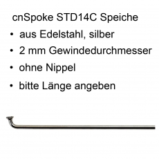 cnSpoke Nirosta Speiche M2 silber ohne Nippel