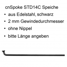 cnSpoke schwarz Nirosta Speiche M2 ohne Nippel