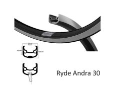 Felge 28'' 19-622 RYDE Andra30 Disk 32 Loch o.sen schwarz VL6,5 gepunzt