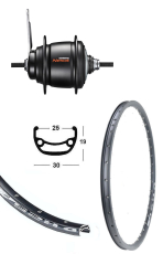 BW 28''HR 25-622 DH25 sz Disk m.�.36L. Nexus 8 R�cktritt o.Zub.schwarz Sp.ED.si