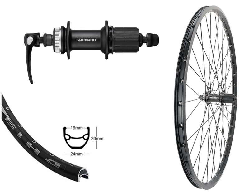 ** 28''HR 19-622 DH19 schwarz Disk mit �se 36L. UR600 Disk Centerlock 8-11f.Road Schnellspann schwarz Speichen 2mm Nirosta schwarz