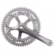 Kettenradgarnitur 2-fach 42/52Z 9-fach 170mm Alu silber vierkant