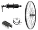 BW 28''HR 19-622 CUT19 schwarz seitlich geschliffen, f�r V-Brake, Cantilever- oder Felgenbremse mit �se 36L. QC300 Disk Centerlock 8-11f. Schnellspann schwarz Speichen 2/2,34mm Nirosta schwarz (am Bogen verst�rkt)