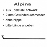 Alpina Speiche schwarz 2mm Nirosta