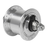 BDCP Nabendynamo Alu 6V/3W MU silber 100mm, 36 Loch, StVZO
