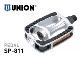 Union Alu Sportpedal SP-811 Reflektoren rutschfeste Trittflche silber/schwarz