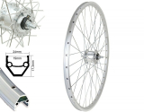 BW 20''VR 19-406 DMS19 silber mit �se 36L. Shim.ND DHC30003 Mutternausf�hrung, Vollachse silber Speichen 2mm Nirosta silber
