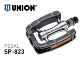 Union Alu Sportpedal SP-823 Gummiblock mit Reflektoren silber/schwarz 9/16